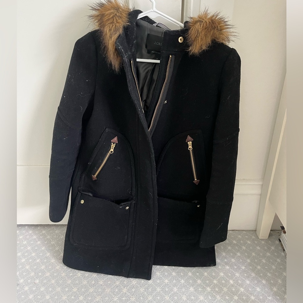J crew Black Wool Coat Size 0